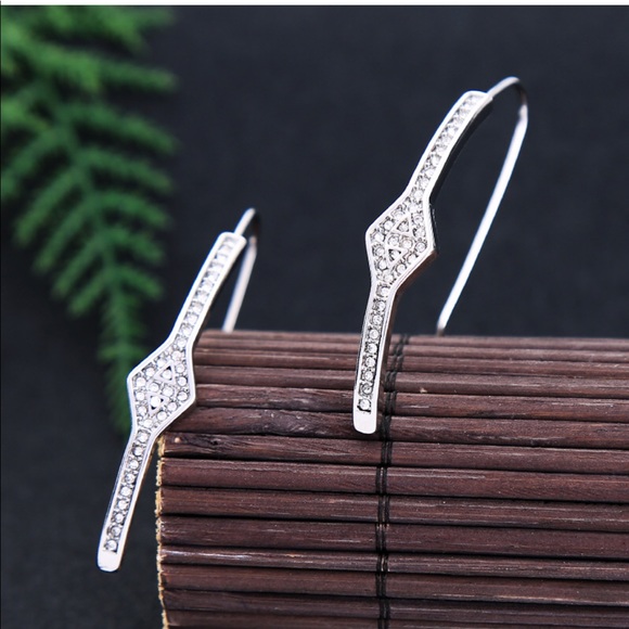 Crystal Open hoop Earrings - Picture 5 of 8